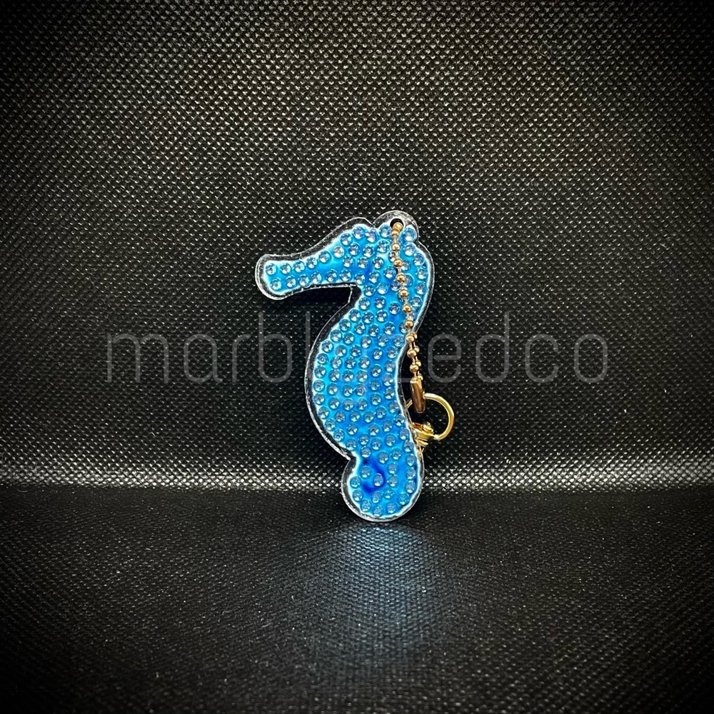 Blue Seahorse Keychain Accessory